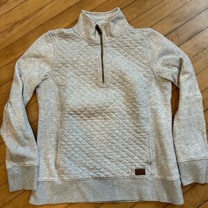 L.L. Bean Light Gray Quilted Pullover